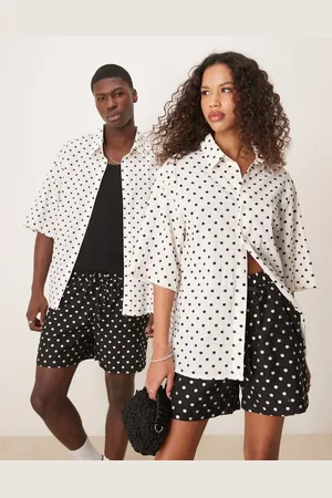 Sister Jane Unisex polka dot boxy shirt in (part of a set)-White