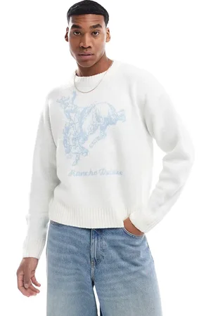 Cotton On Cotton On western crew neck knit jumper in -Neutral