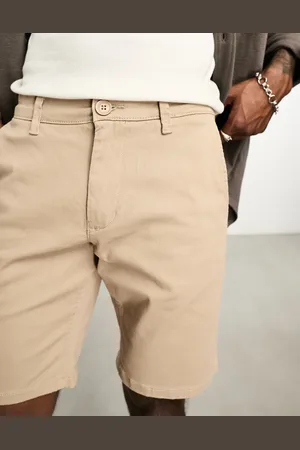Only & Sons Slim fit chino shorts in beige-Neutral