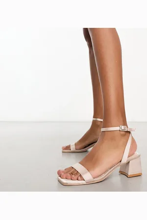 Be Mine Bridal Ruhi low block heeled sandals in blush-Pink