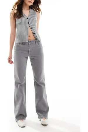 Stradivarius STR flare jeans in wash-Black