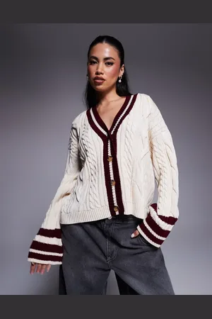 River Island Cricket style cardigan in white
