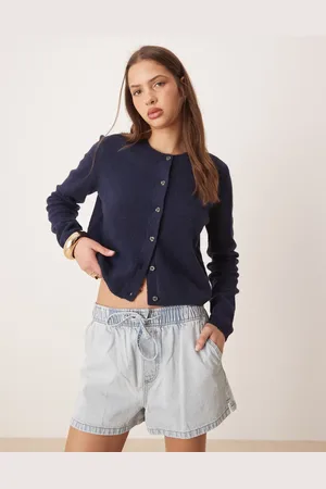 JDY Crew neck cardigan with wool in navy