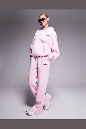 Kaiia Wide leg contrast logo trackies in (part of a set)