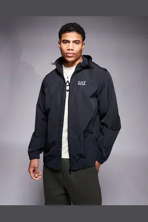 EA7 Armani lightweight hooded logo jacket in
