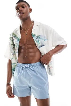 Emporio Armani Logo swim shorts in light blue