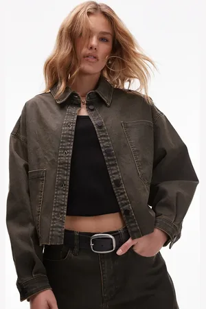 AllSaints Nicky denim shacket in black