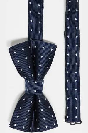 French Connection French Connection polka dot bow tie in navy and white