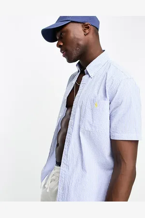 Ralph Lauren Short sleeve stripe seersucker shirt custom fit in