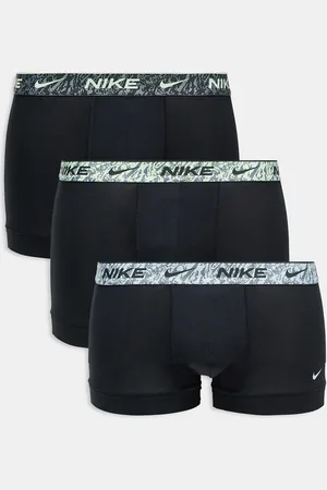 Nike Everyday Cotton Stretch 3 pack trunks in black with graffiti waistband