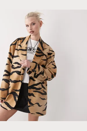 Monki Oversized blazer in print-Neutral