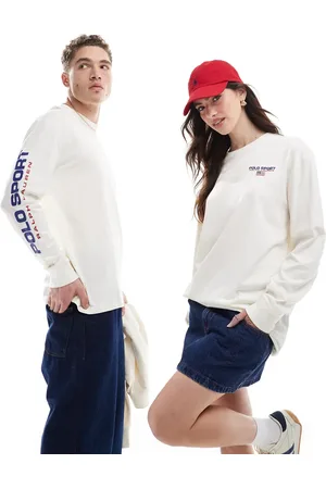 Ralph Lauren Sport capsule unisex sleeve logo long sleeve t-shirt classic oversized fit in -White