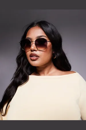 Quay Australia Quay Jezabell round metal sunglasses in and orange gradient lens