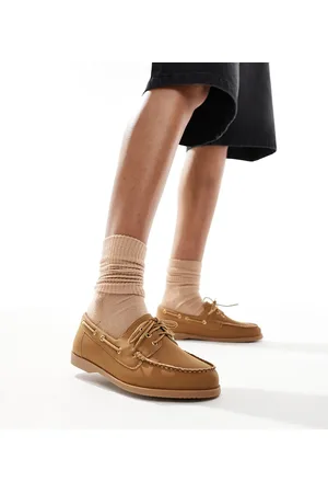 London Rebel Lace up boat shoes in brown
