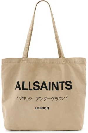 AllSaints Underground unisex shopper tote bag in -Neutral
