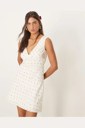 Glamorous V neck mini dress in -Multi
