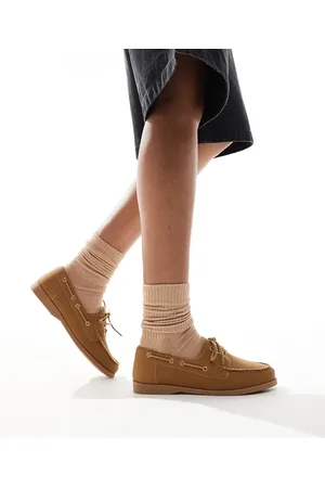 London Rebel Lace up boat shoes in brown