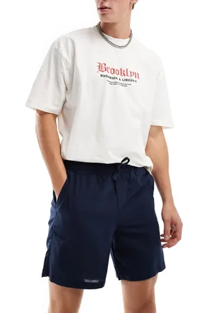 JACK & JONES Linen shorts with drawstring in navy