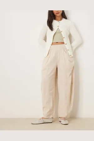 Free People High Road barrel leg pull-on pants in -Neutral