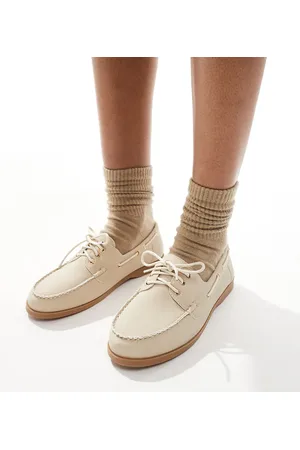 London Rebel Lace up boat shoes in taupe-Neutral