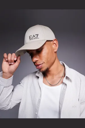 EA7 Armani logo baseball cap in beige-Neutral
