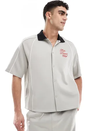 Bershka Contrast collar shirt in (part of a set)