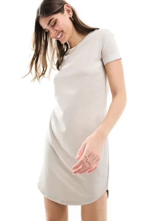 JDY T-shirt mini dress in -Neutral