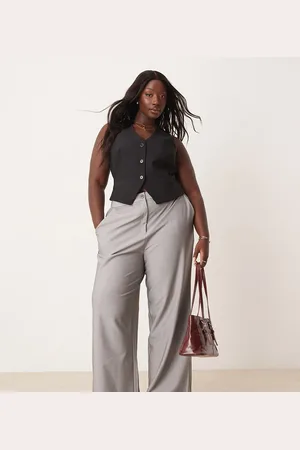 ASOS ASOS DESIGN Curve tailored relaxed straight leg pants in