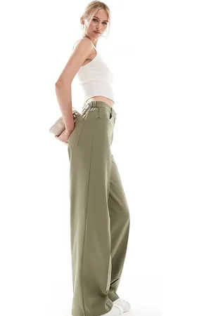 ASOS ASOS DESIGN Tall relaxed straight leg pants with 5 pocket detail in -Green