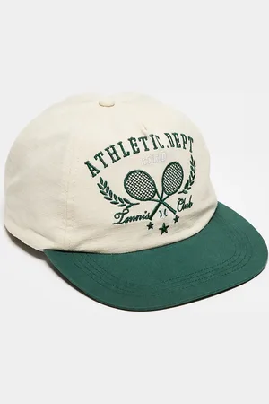 Reclaimed Unisex sports cap with logo in ecru-White