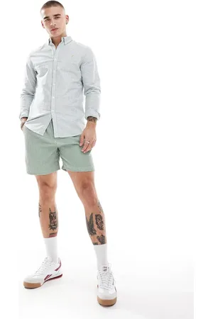 Farah Colbert seersucker stripe swim shorts in and white