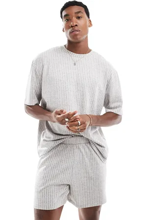 ASOS T-shirt and shorts lounge set in stripe