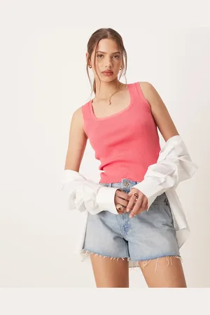 AWARE Ribbed knitted tank top in pink