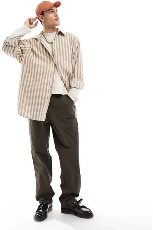 Vans Fatigue loose fit tapered pants in dark brown