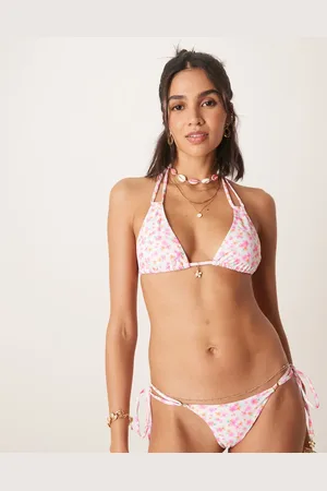 Kulani Kinis Flamingo Flora halterneck bikini top in