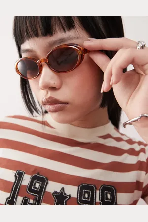 Reclaimed Oval sunglasses in orange
