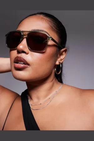 Quay Australia Quay On The Fly retro aviator sunglasses in green