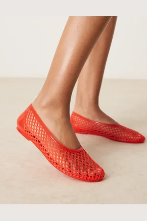 ASOS Lattitude jelly weave ballets in red