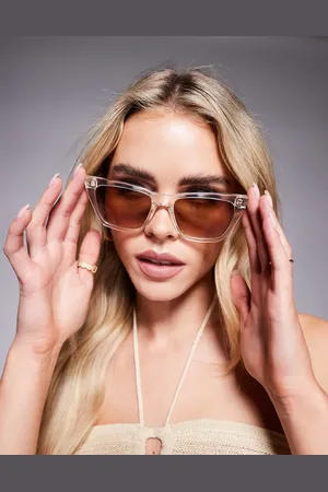 Quay Australia Quay Call The Shots cat eye sunglasses in with brown gradient lens