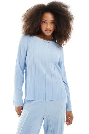 Pieces® Plisse long sleeve top in (part of a set)