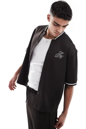 Bershka Tipped collar shirt in (part of a set)