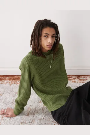 COLLUSION Knitted crew neck jumper in -Green