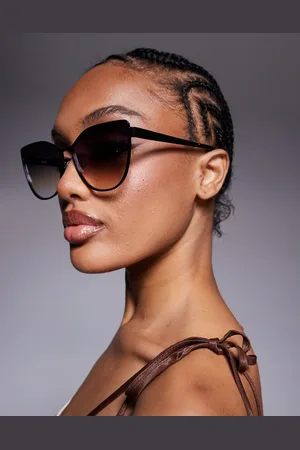 Quay Australia Quay In Pursuit cat eye sunglasses in with orange gradient lens