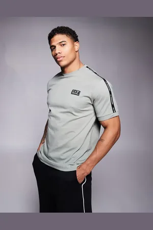 EA7 Armani t-shirt with logo tape detail in sage green