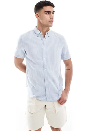 French Connection French Connection short sleeve linen look shirt in