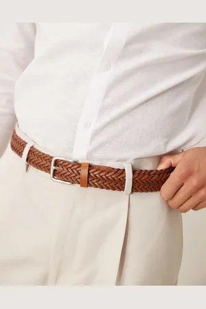 ASOS Bonded woven leather belt in -Brown
