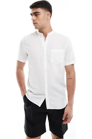 French Connection French Connection short sleeve revere shirt in white navy print-Multi