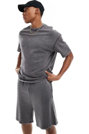 ADPT. Oversized sweat t-shirt in washed grey (part of a set)