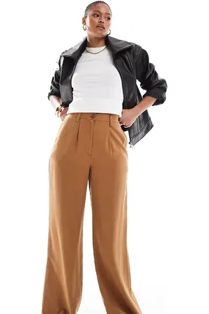 ASOS Tall relaxed straight leg pants in -Brown