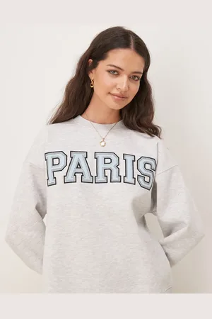 Gina Tricot Paris logo oversized sweatshirt in